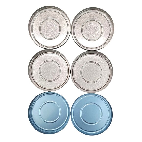 2 Vintage Brumberger Hammered Metal 8mm Film Canisters 1 Unbranded Blue 5 Inch - Picture 2 of 8